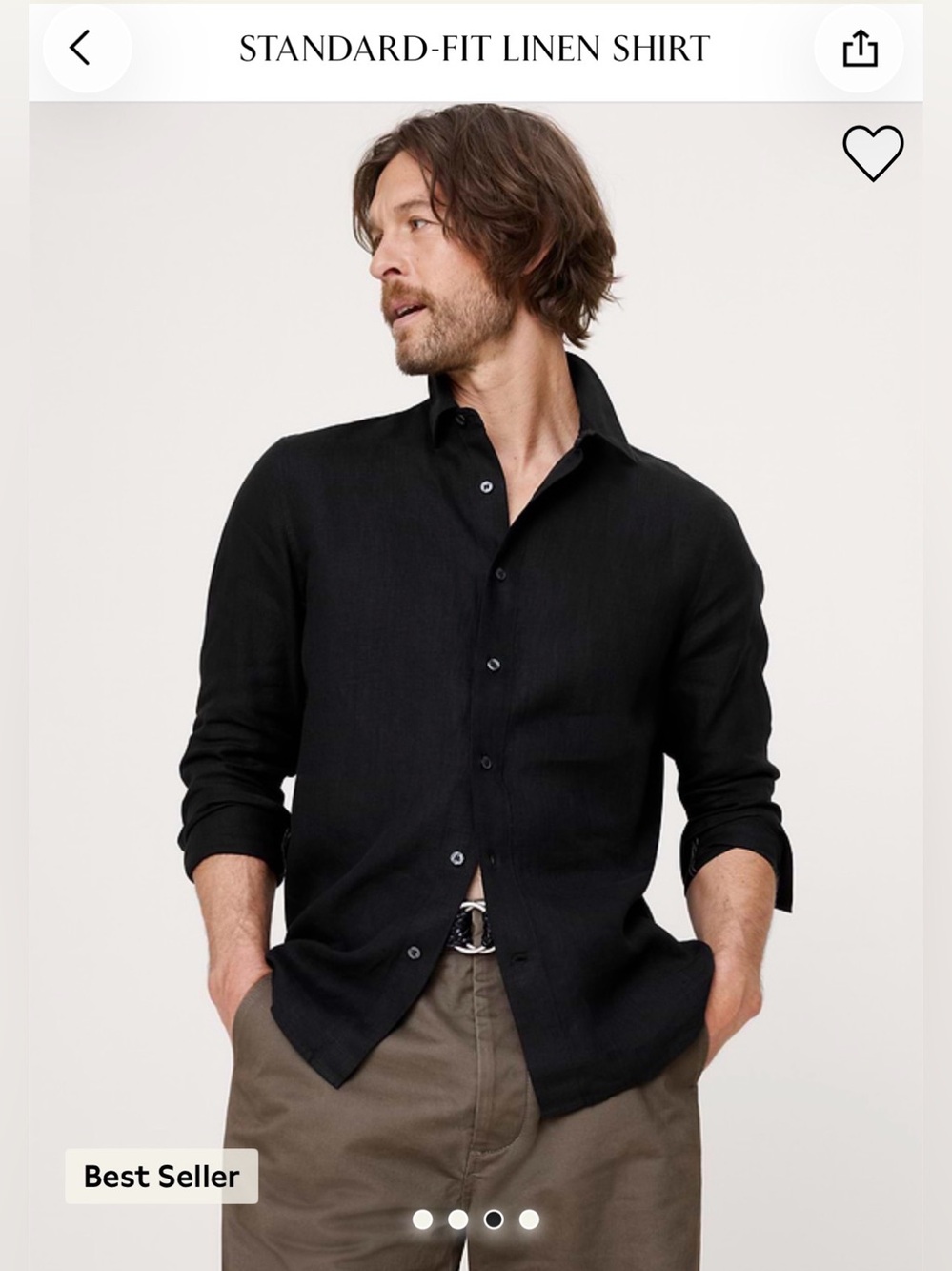 NWT Banana Republic 100% Linen Standard Fit Button Down shirt size S